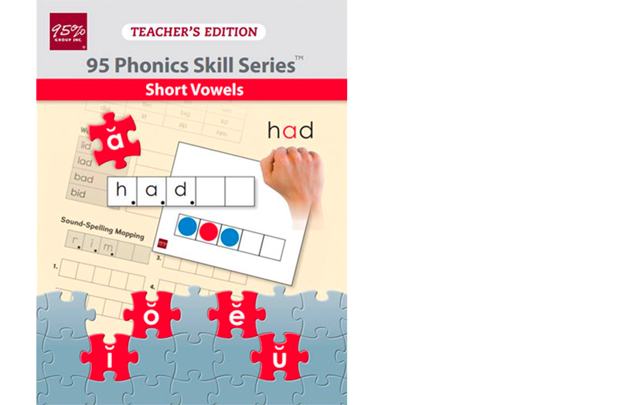 Book cover titled 95 Phonics Skill Series: Short Vowels.
