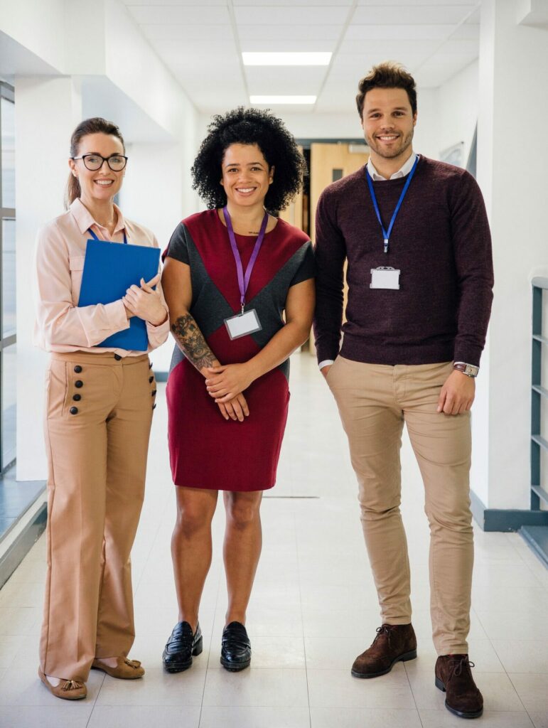 Three literacy teachers at a professional learning workshop