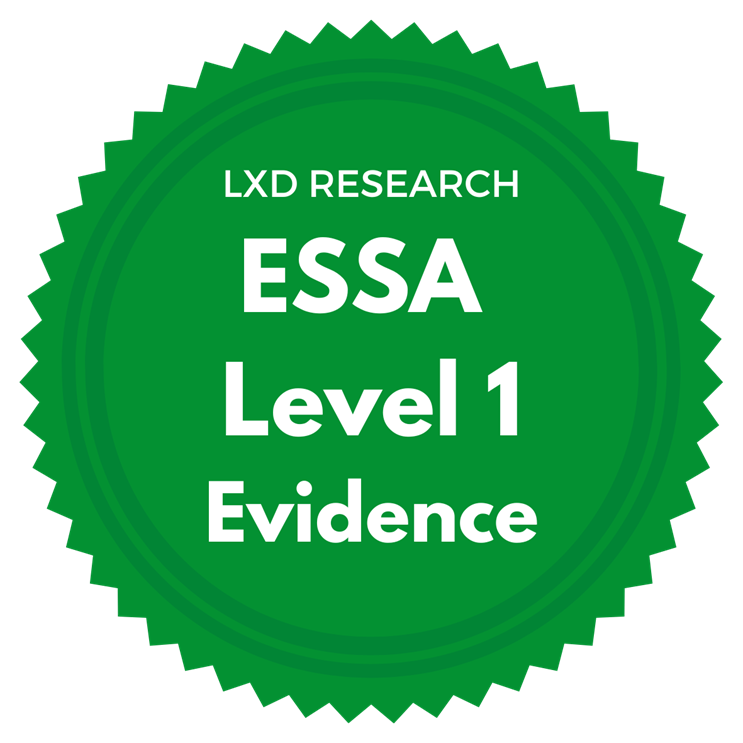 Green badge labeled ESSA Level 1 Evidence