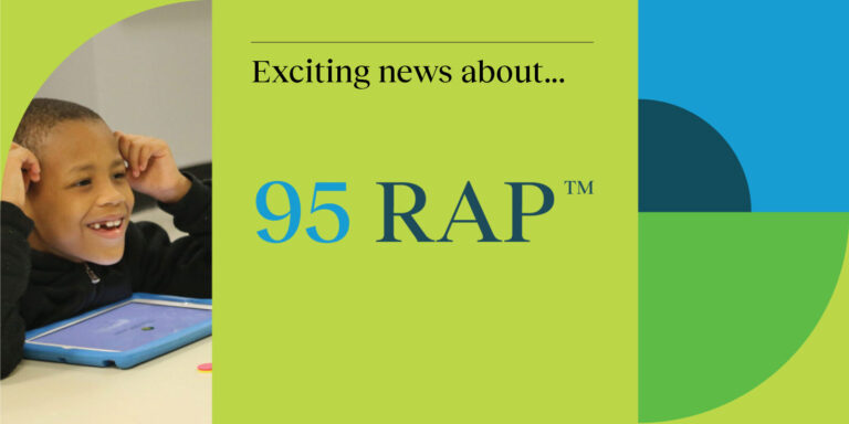 Banner announcing news about '95 RAP™' with a student using a tablet