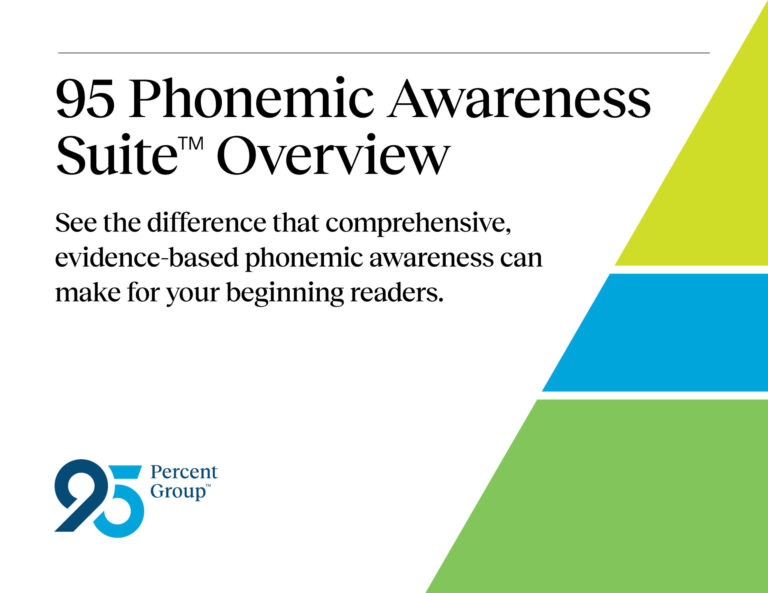 95 Percent Group's Phonemic Awareness Suite™ with benefits for readers