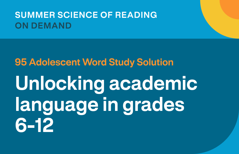 95 Adolescent Word Study Solution