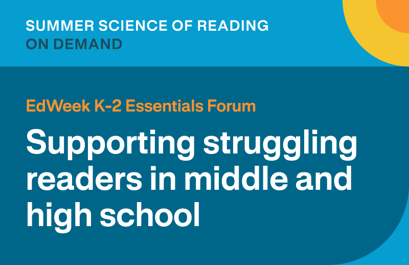 Supporting struggling readers in middle and high school 